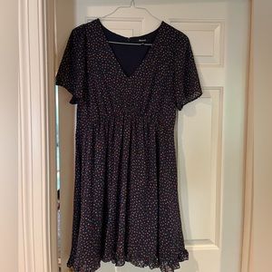 Madewell Blue confetti dress! Flutter sleeves!